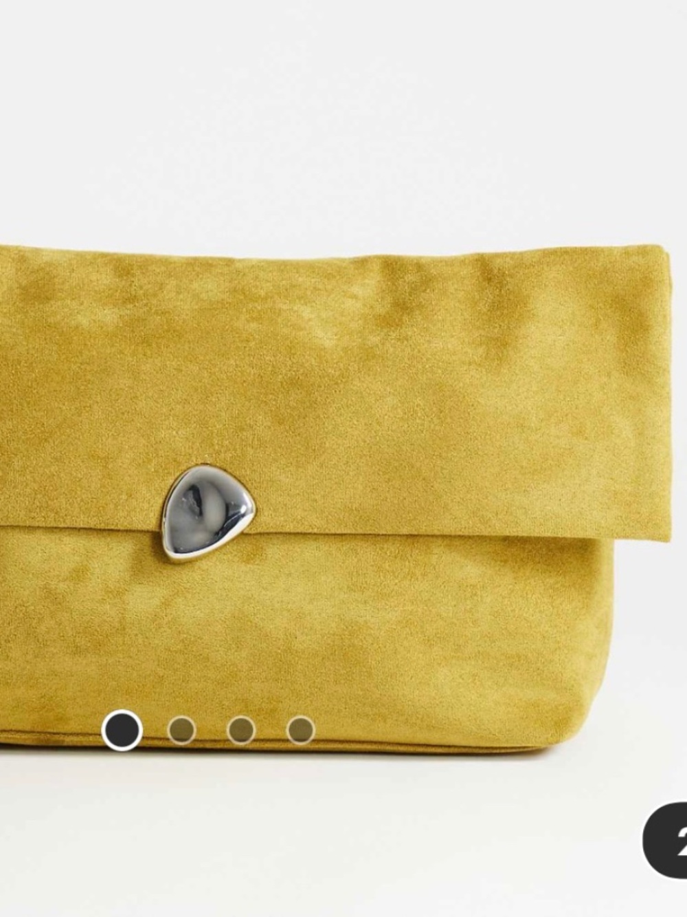 ASOS Topshop Foldover Clutch in Olive Silver Accent